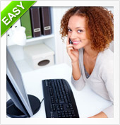 Girl in the office at the computer