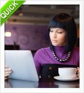 Girl in a cafe with a tablet